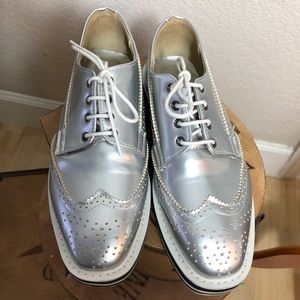 Brogue type shoe silver Prada look alikes
